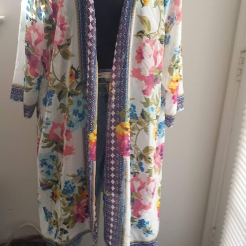 Bohemian Floral Beach Cover up Wrap Kimono